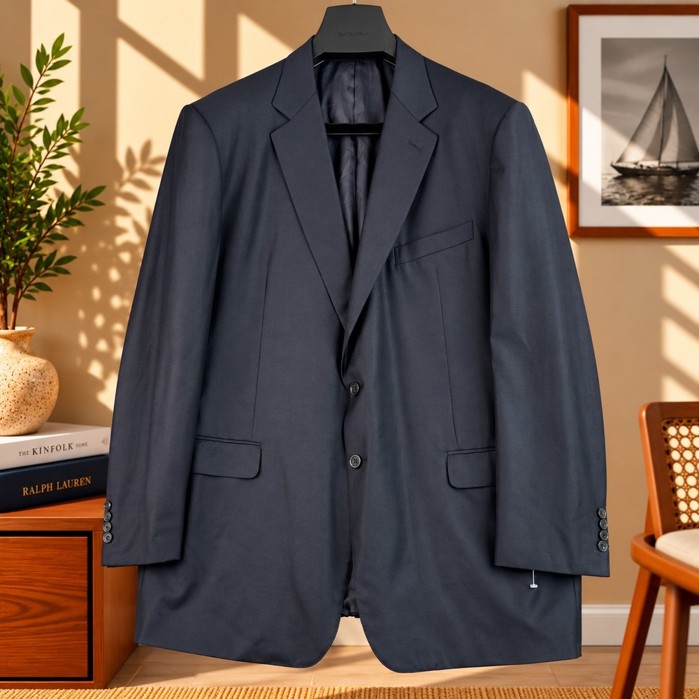 Ermenegildo Zegna Suit Jacket Mens 54XL Navy Wool Positano Switzerland Blazer